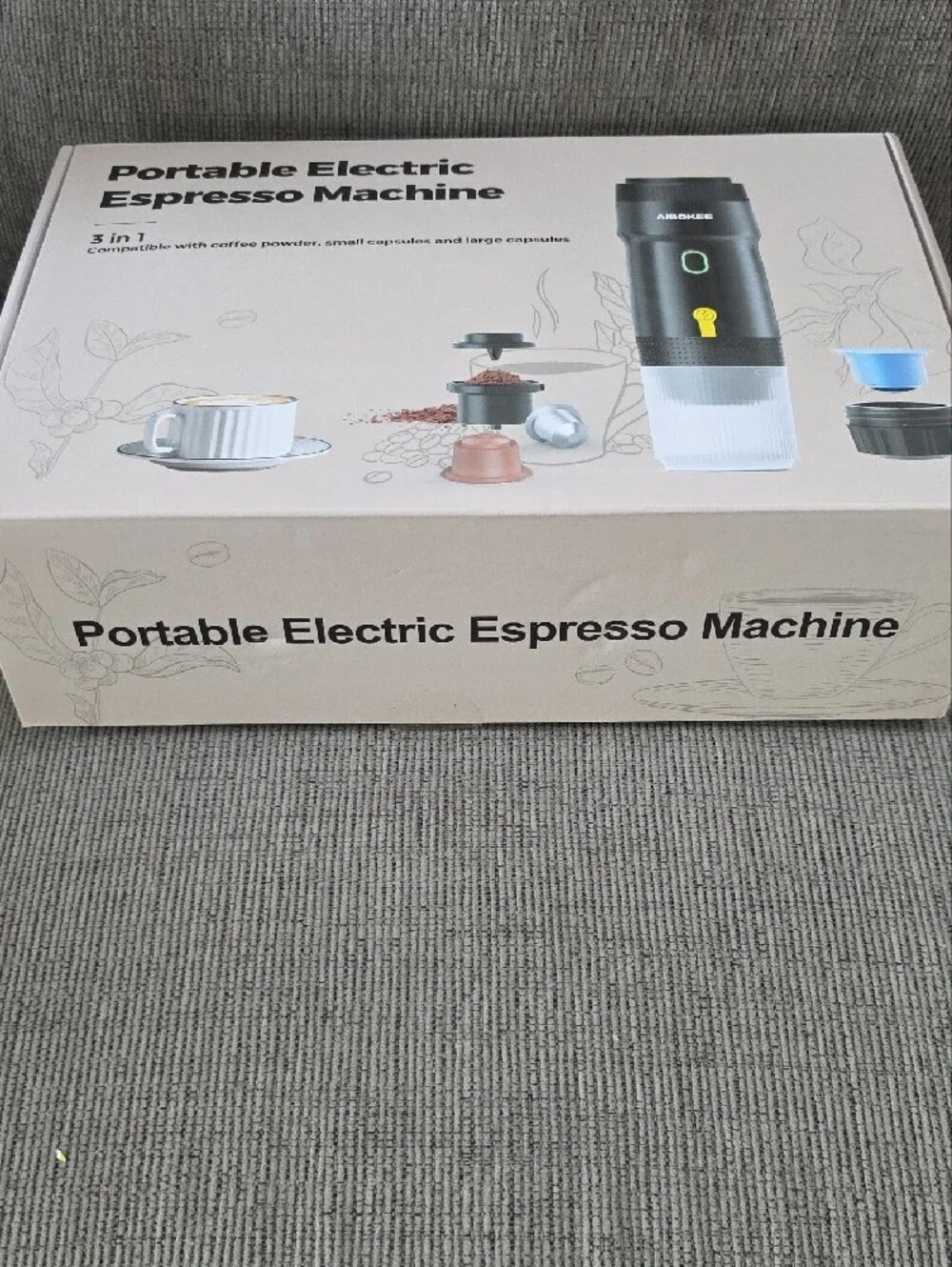 Aibokee Portable Electric Espresso Machine - White, 3 In 1, New In Box.